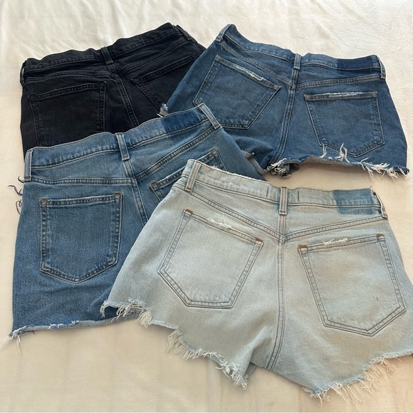 Abercrombie & Fitch BUNDLE 4 mom Jean Shorts Black Blue Light Blue 51259 - Picture 2 of 8